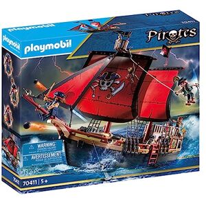 Playmobil 70411 Bateau Pirates Les Pirates Navire de Guerre en en quête du trésor avec Trois Personnages, Deux canons et Un Bateau Flottant Aventure Dès 5 Ans - Publicité