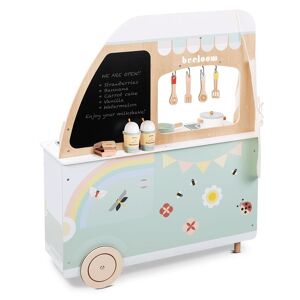 Beeloom Cuisine pour enfants en bois naturel turquoise foodtruck Vert 12x55x89cm