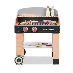 Beeloom Barbecue en bois naturel noir et rouge pour enfants Rouge 38x10x48cm