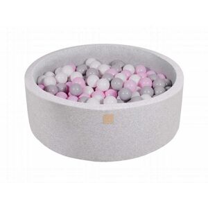 MeowBaby Gris clair Piscine à balles coton: Blanc/Gris/Rose Pastel H30cm