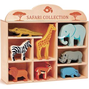 Tender Leaf Toys Set animaux en bois Safari Multicolore 8x40x26cm