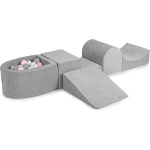 MeowBaby Set de mousse gris clair balles Gris/Blanc/Rose Pastel