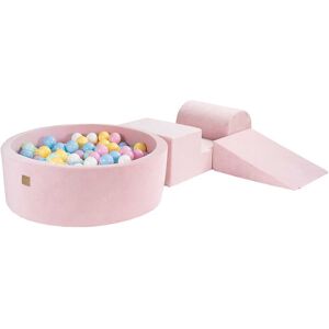 MeowBaby Set mousse piscine rose clair boules Blanc/Bleu/Jaune Pastel/Rose Multicolore 45x30x235cm