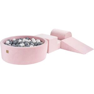 MeowBaby Set mousse piscine rose clair boules Gris/Blanc