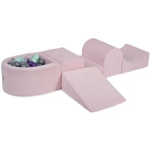 MeowBaby Set de mousse rose clair balles Violet/Argent/Menthe/Transparent