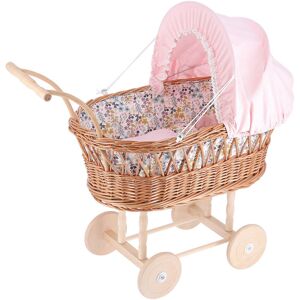 PETITCOLLIN Landau en osier pour poupée 40 cm