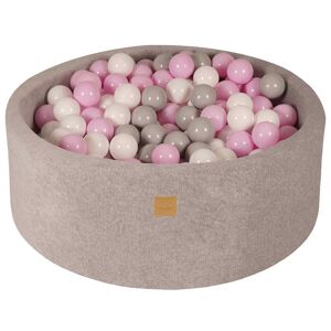 MeowBaby Gris clair Piscine à balles: Blanc/Gris/Rose Pastel H30cm Multicolore 90x30x90cm