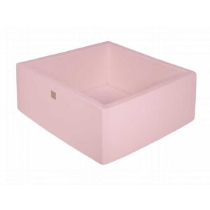 MeowBaby Piscine sèche carrée pour enfants 90x90x40 sans balle Coton Rose clair