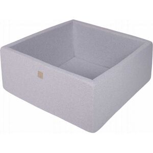 MeowBaby Piscine sèche carrée pour enfants 90x90x40 sans balle Coton Gris clair Gris 90x40x90cm