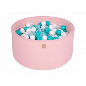 MeowBaby Rose clair Piscine à balles Blanc/Transparent/Turquoise H40cm Multicolore 90x40x90cm