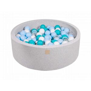 MeowBaby Gris clair Piscine à balles Turquoise/Bleu/Transparent/Blanc H30cm Multicolore 90x30x90cm