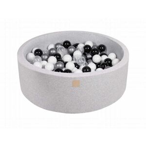 MeowBaby Gris clair Piscine à balles Blanc/Noir/Transparent/Argent H30cm Multicolore 90x30x90cm