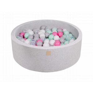 MeowBaby Gris clair Piscine à balles Transparen/Gris/Blanc/Rose clair/Menth H30 Multicolore 90x30x90cm