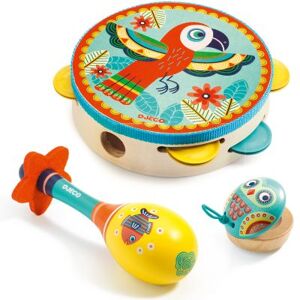 Djeco Set de trois instruments (Tambourin, maracas et castagnettes) - Publicité