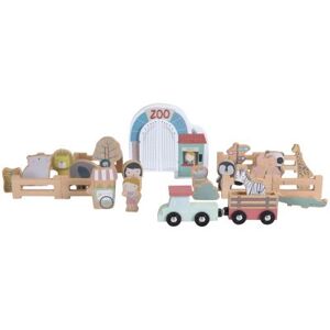 Lot de figurines en bois pour circuit train Zoo