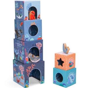 Moulin Roty Cubes empilables + personnages Les aventures de Paulie (6 cubes) - Publicité