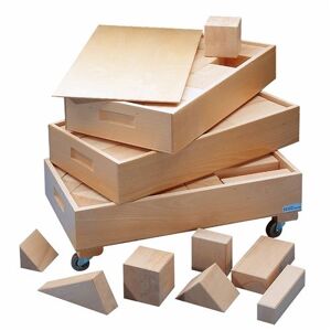 Non communiqué La haye set en 3 coffres, blocs en bois - jeu Montessori Multicolore - Publicité