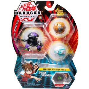 Pour bakugan - pack de demarrage darkus turtonium : 3 boules (blanche brune noir) - battle planet Noir - Publicité