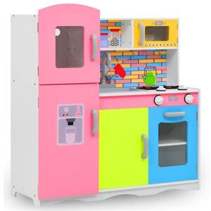 vidaXL Cuisine en jouet pour enfants MDF 80x30x85 cm Multicolore Multicolore - Publicité