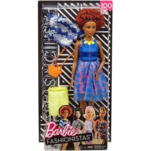 Coffret poupee barbie fashionistas barbie noire : daisy love robe bleu avec jupe jaune et haut bleu - poupee mannequin - Publicité