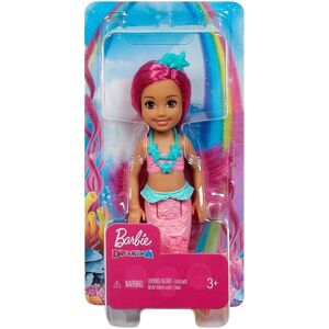 Non communiqué Barbie Dreamtopia Chelsea Poupée fille sirène avec cheveux rose et queue 16,5 cm Rose - Publicité