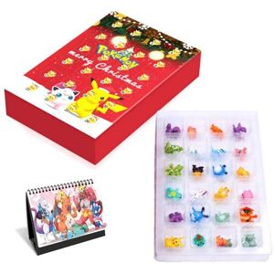 Non communiqué Set de 24 pièces Figurines Pokémon en boîte de Noël et Calendrier Pokémon en français Cadeaux pour enfants - Publicité