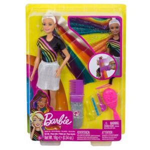Poupée Barbie Chevelure arc-en-ciel à paillettes Multicolore - Publicité