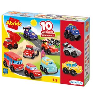 Coffret Fast Car Abrick Ecoiffier 10 véhicules Multicolore - Publicité