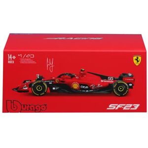 Véhicule Bburago 1/43 Ferrari SF 2023 Formule 1 avec casque Sainz Multicolore - Publicité