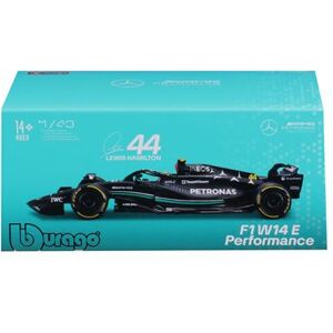 Véhicule Bburago 1/43 Racing 2023 Mercedes AMG F1 W14 E Performance avec casque Hamilton Multicolore - Publicité