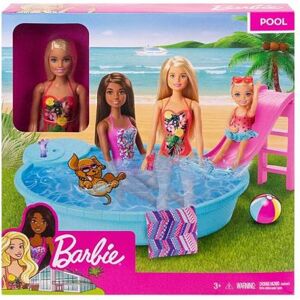 Poupée Barbie et sa piscine Modèle aléatoire Rose - Publicité