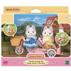 Playset Sylvanian Families Les frères et sœurs husky et leur tandem Multicolore - Publicité