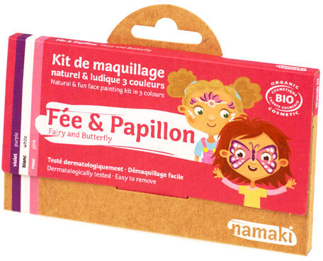 Namaki Kit de Maquillage Bio Enfant Fée et Papillon 3 couleurs