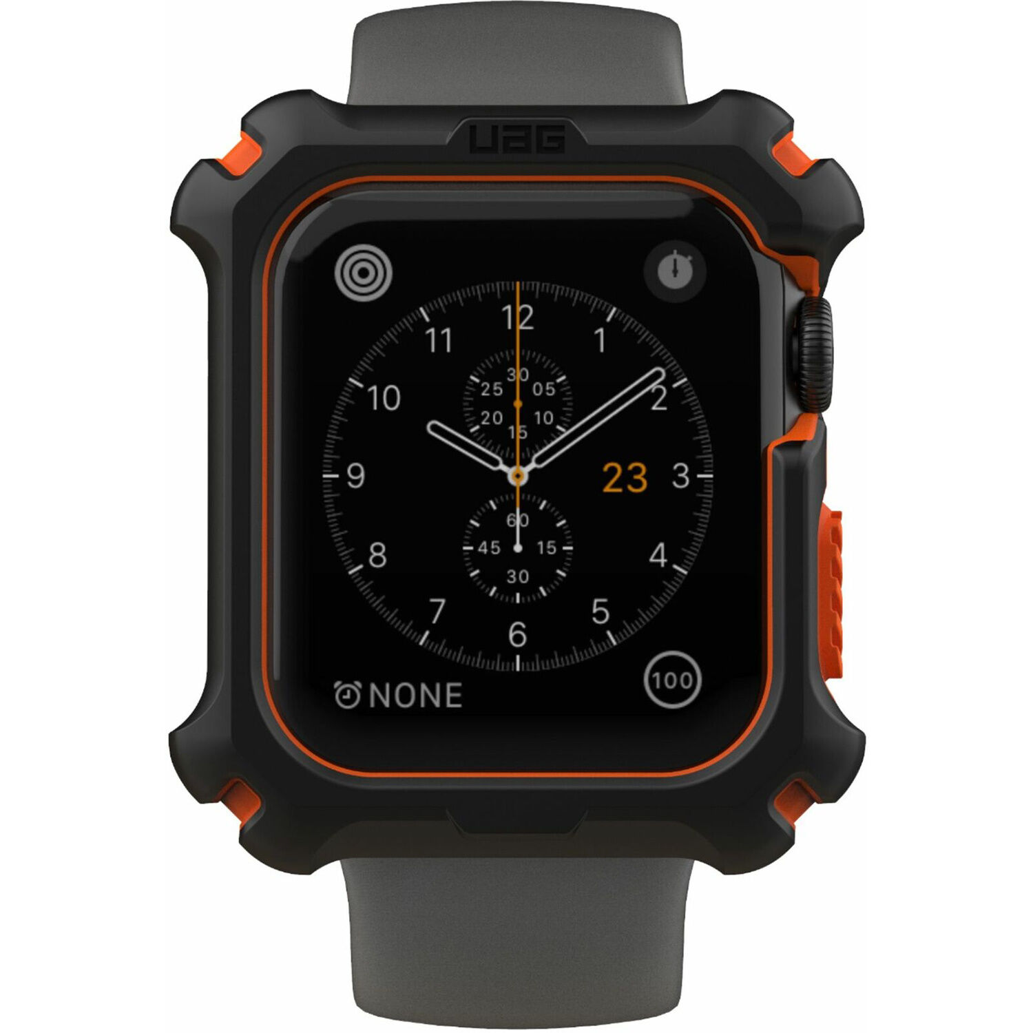 UAG Coque rigide Rugged pour l'Apple Watch 44 mm - Orange Noir