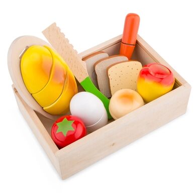 New Classic Toys® New Classic Toys Cageot enfant aliments à découper bois multicolore
