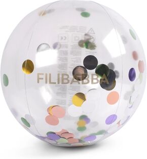 Filibabba Ballon de plage Alfie - Confettis arc-en-ciel