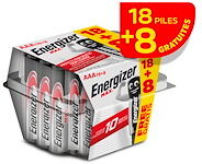 Energizer Pile alcaline AAA - Pack 18 piles LR3 Energizer Max + 8 offertes