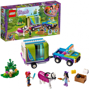 lego friends - il rimorchio dei cavalli di mia - set di espansione del maneggio, buggy 4x4, mini-doll di mia ed emma - 41371