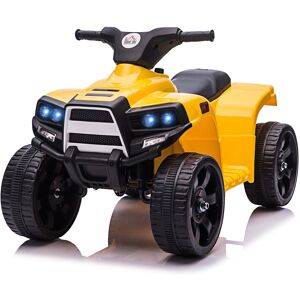 Homcom Quad per Bambini ATV Elettrico 6V con Fari e Clacson, Velocità 3km/h, Età 18-36 Mesi, 65x40x43cm, Nero Giallo