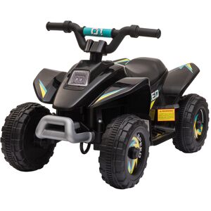 Homcom Quad Elettrico per Bambini da 3-5 Anni con Batteria Ricaricabile 6V, Velocità 2.8-4.6km/h, Funzione Avanti e Indietro, 72x40x45.5cm, Nero