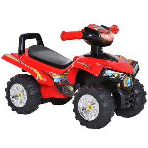 Homcom Quad per Bambini 12-36mesi con Musica,Suoni e Luci Ruote robuste, Mini Guad Giocattolo Quad Rosso Aosom.it