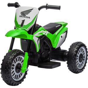 Homcom Moto Elettrica per Bambini con Licenza Honda CRF450RL a 3 Ruote, Età 18-36 Mesi, Verde