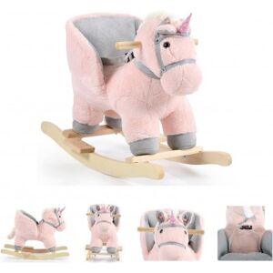 MONI Dondolo per Bambini in Legno UNICORNO ROSA