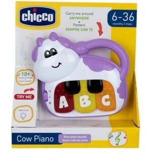 Chicco Piano Elettrico a Forma Di Mucca Giocattolo Educativo +6 Mesi