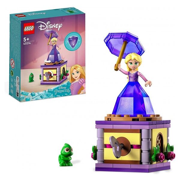 lego disney princess - rapunzel rotante - lego 43214 mini bambolina in abito di diamante e pascal anni 5+