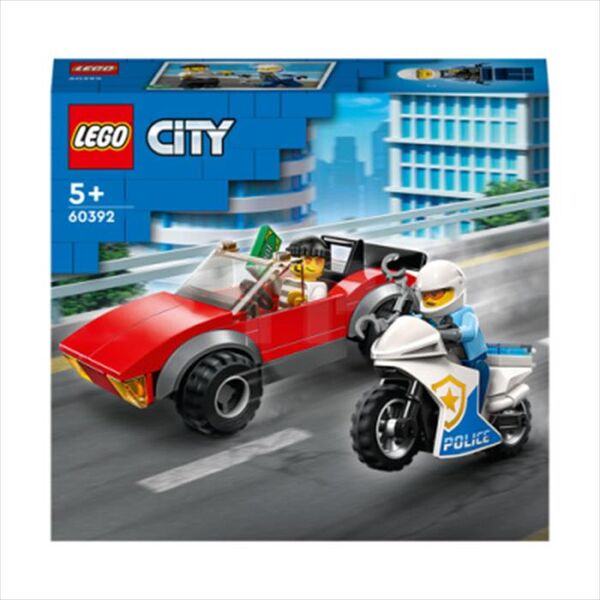 lego city inseguimento sulla moto della polizia 60392-multicolore