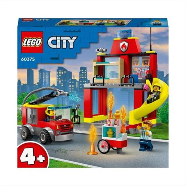 lego city caserma dei pompieri e autopompa 60375-multicolore