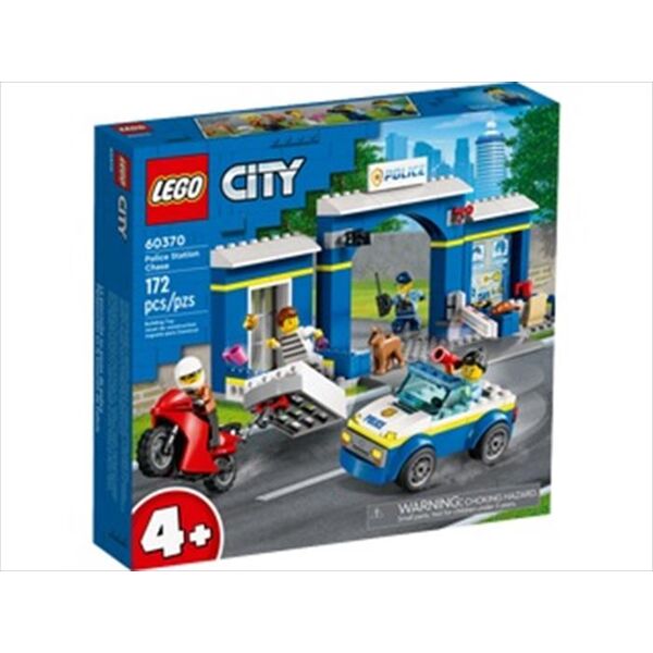 lego city inseguimento alla stazione di polizia 60370-multicolore