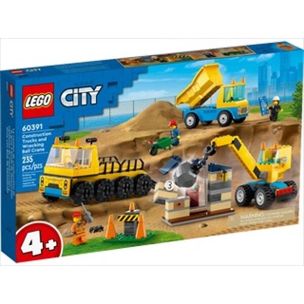 lego city camion da cantiere e gru 60391-multicolore