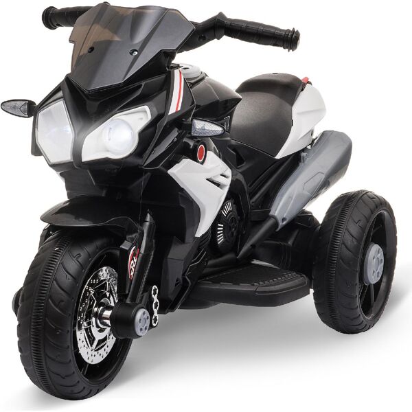 dechome 103v90bkek370 moto elettrica per bambini a 3 ruote con fari e musica 3+ anni colore nero - 103v90bkek370